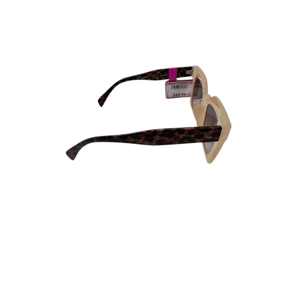 Luv Betsey Johnson Sunglasses Shades New Square Tan Animal Print